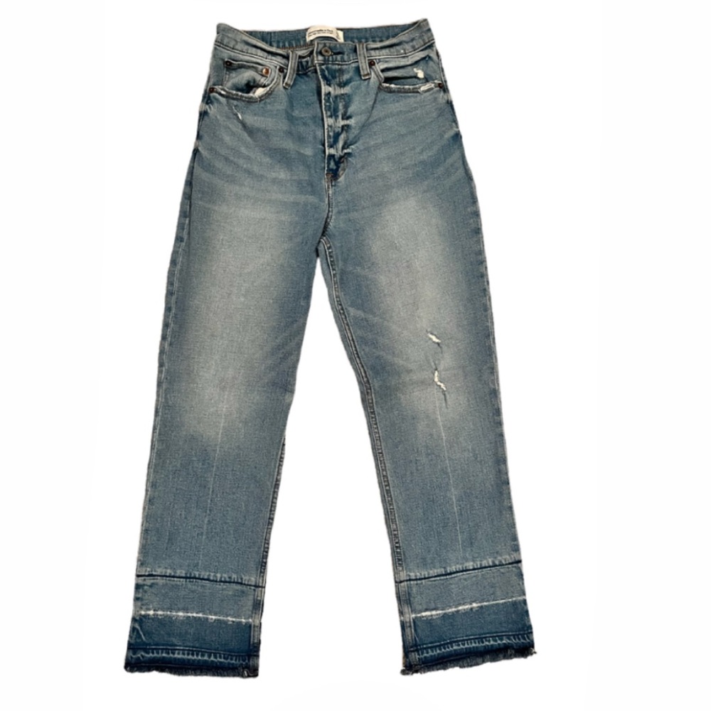 abercrombie & fitch ultra high rise ankle straight curve love jeans